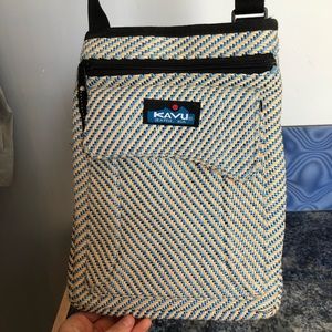 Kavu Purse Cross Body Crossbody Bag Tan Blue